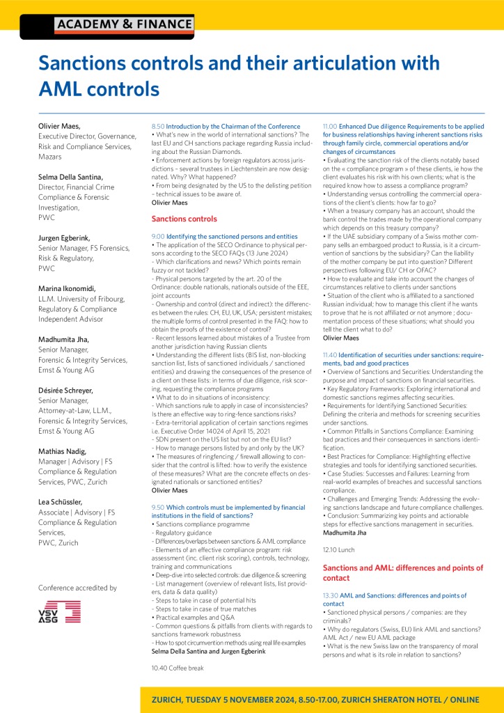 AF 1381 Sanctions – Zurich 5 November 2024 2