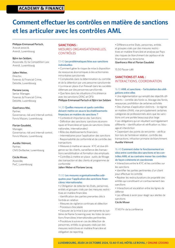 AF 1393 Sanctions – Luxembourg 24 octobre 2024 2