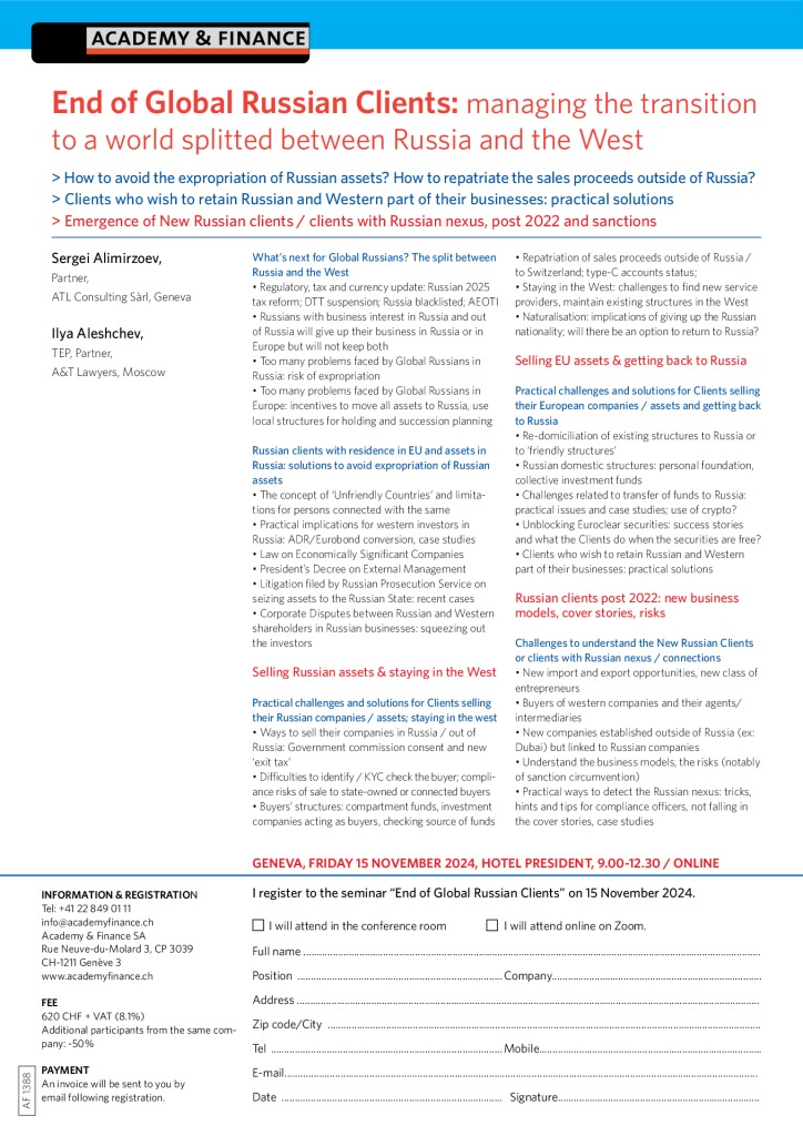 AF 1388 Global Russian clients – Geneva 15 November 2024