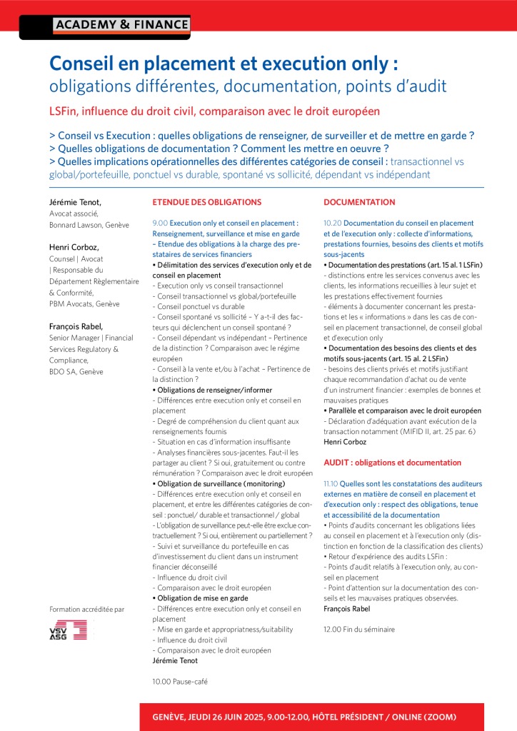 AF 1425 Conseil en placement et execution only – Genève 26 juin 2025 3