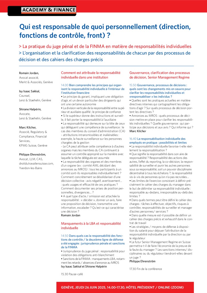 AF 1426 Responsabilité individuelle – Genève 26 juin 2025 3
