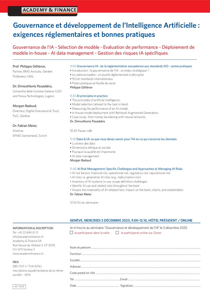 AF 1459 Intelligence artificielle – Genève 3 décembre 2025