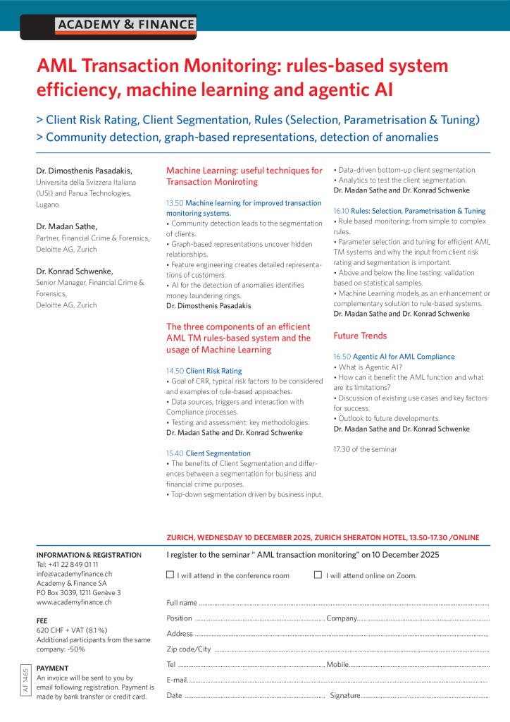 AF 1465 Transaction monitoring – Zurich 10 December 2025