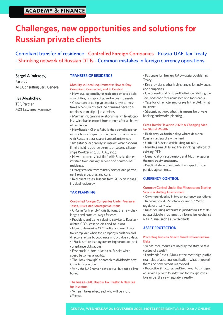 AF 1466 Russian clients – Geneva 26 November 2025
