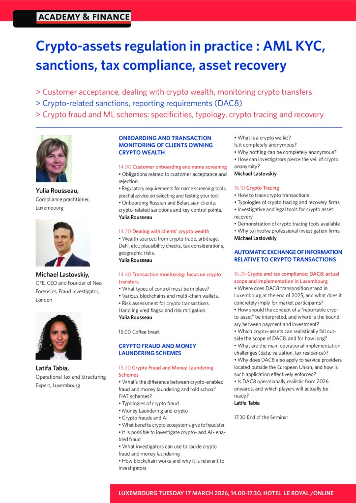 AF 1472 Crypto assets regulation – Luxembourg 17 March 2026