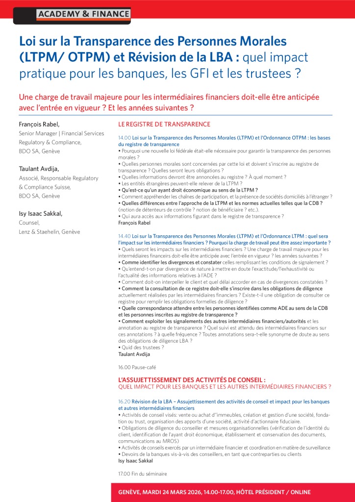 AF 1471 LTPM et nLBA – Genève 24 mars 2026