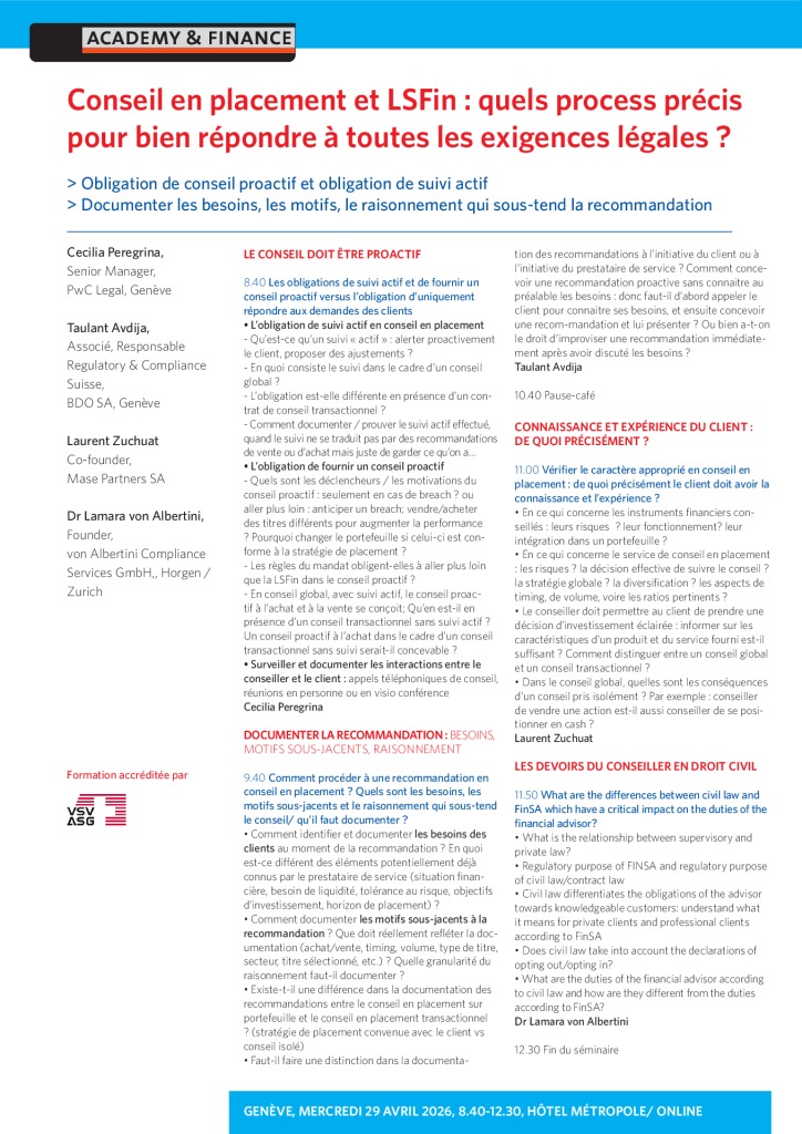 AF 1479 Conseil en placement et LSFin – Genève 29 avril 2026
