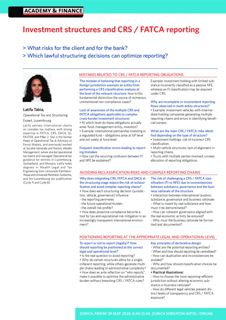 AF 1486 CRS reporting – Zurich 29 May 2026