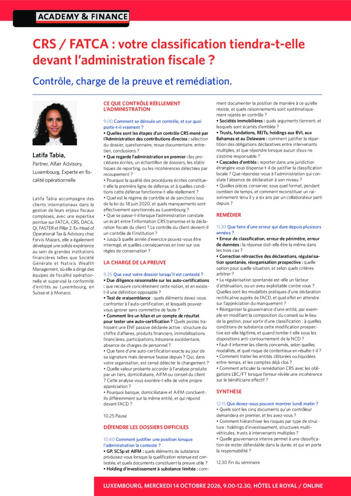 AF 1511 CRS – Luxembourg 14 octobre 2026 new