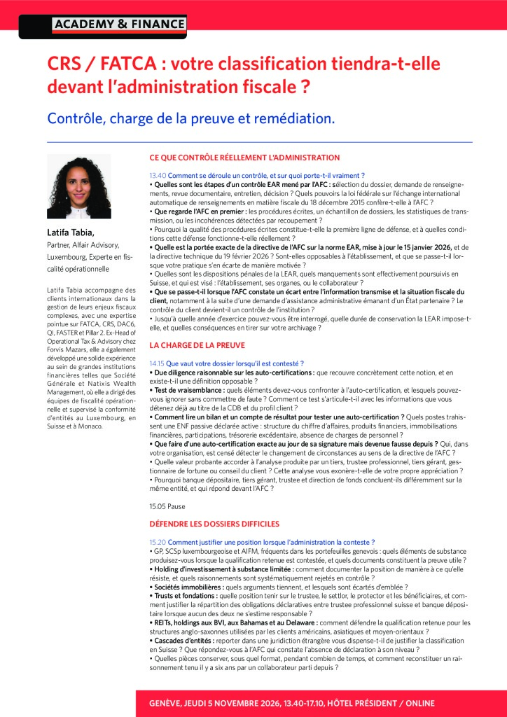 AF 1512 CRS – Genève 5 novembre 2026 new