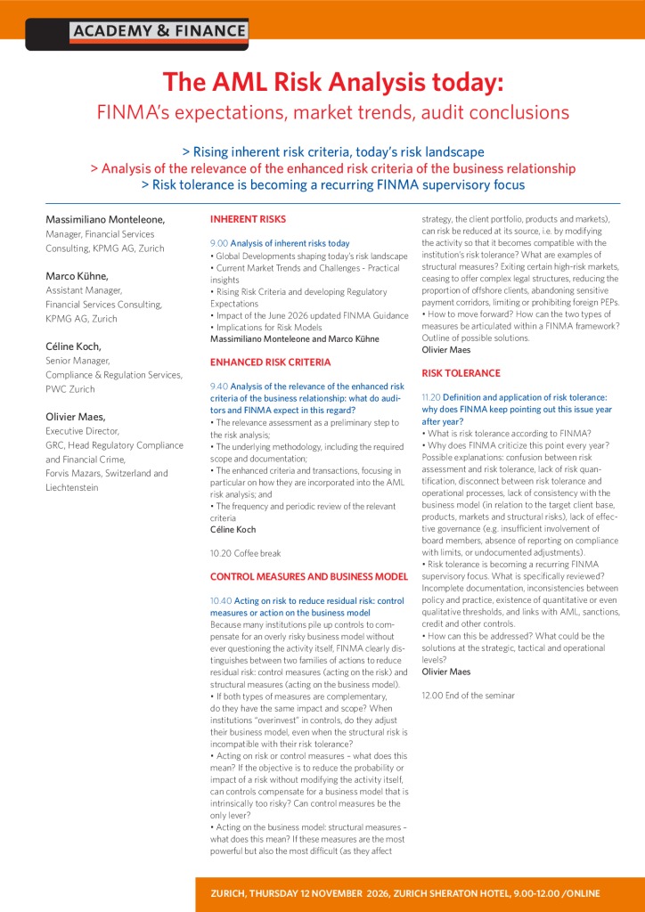 AF 1497 AML risk analysis today – Zurich 12 November 2026 2